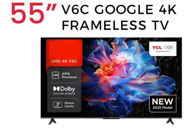 TCL 55″ V6C (New 2025) 4K HDR Google TV 55V6C