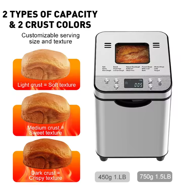 Sokany SK‑08146 1 kg Automatic Bread Maker – 700 W Power, 15 Programs, Timer & Adjustable Crust Control