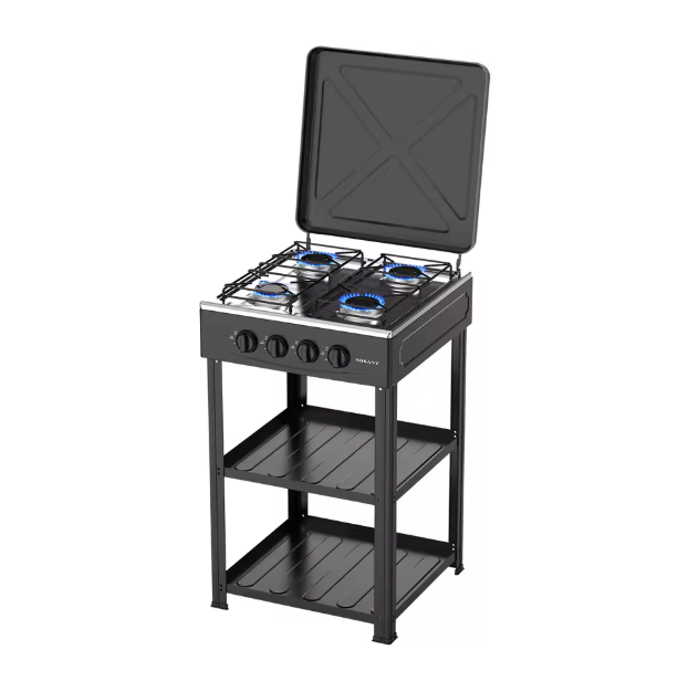 Sokany SK‑07020 4‑Burner Gas Stove with Stand — Stainless Steel Cooker