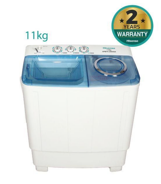 Hisense WSRB113W - 11kg Twin-Tub Washing Machine-Semi Automatic+2 YEARS WARRANTY