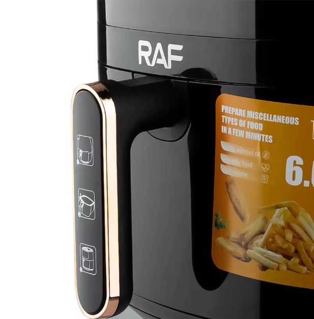 RAF R5330 Superior Quality Family 6L Non-stick Basket Touch Screen Electric Fryer Digital Air Fryer With Visible Window