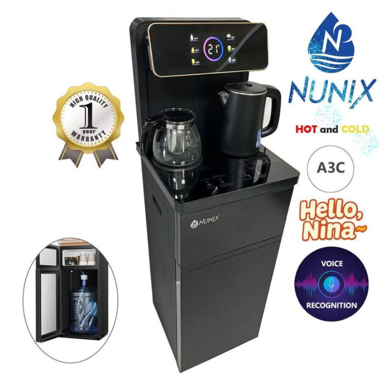 Nunix A3C Bottom Load Water Dispenser – Hot & Cold Function with Smart Voice Recognition, Fast Cooling, Energy Efficient & Stylish Modern Design