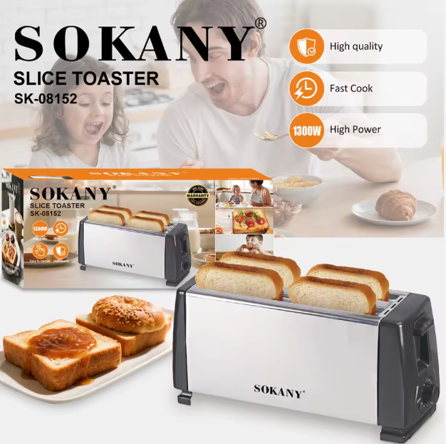 Sokany NEW High Quality Convenient and Cheap Toaster Breakfast 2 -4 Slices Toaster 08152