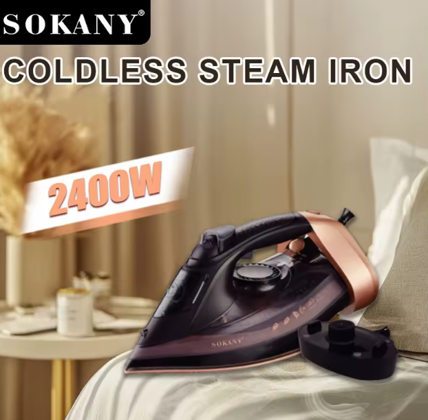SOKANY SK‑11037 Steam Iron – 2400 W • 380 ml Water Tank • Metal‑Ceramic Soleplate