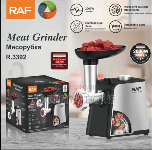 RAF R 3392 Stainless Steel Home Meat Bone Grinder Electric Sausage Stuffer Meat Mincer Slicer Meat Grinder