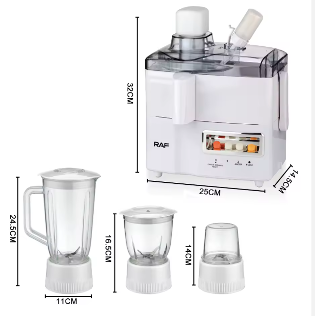 RAF R.2819 Juicer Extractor 4 in 1 Electric Juice Blender Machine for Fruit Vegetable Easy to Clean