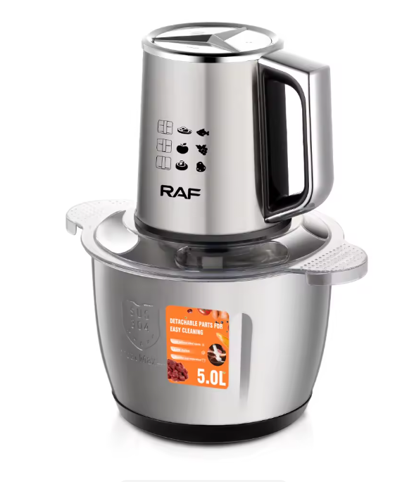 RAF R7711 New Design 1200W 5L Large Capacity Stainless Steel Food Processor with Six Blade
