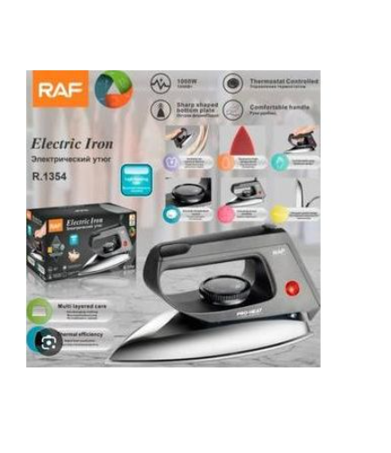RAF Pro Heat Dry Iron, 1000 Watt, Black - R.1354
