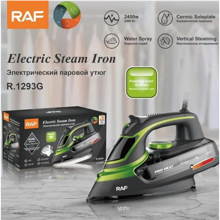 RAF R 1293 Electric Steam Iron High Power Ceramic Steam Iron 2400W