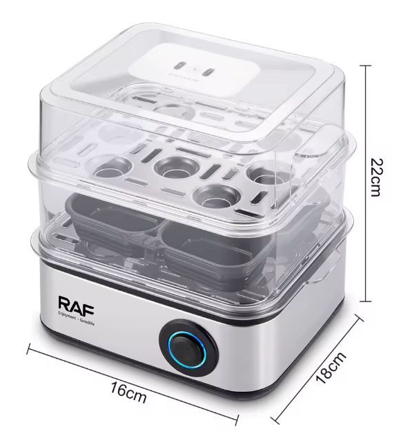 RAF R.0073 New Electric Egg Boiler 2 Layers 16 Eggs Steamer Egg Cooker for Kids and Family
