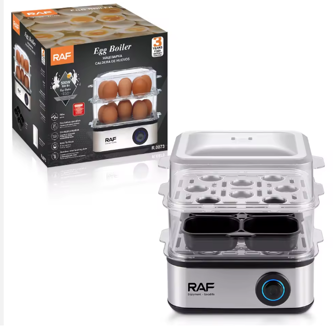 RAF R.0073 New Electric Egg Boiler 2 Layers 16 Eggs Steamer Egg Cooker for Kids and Family