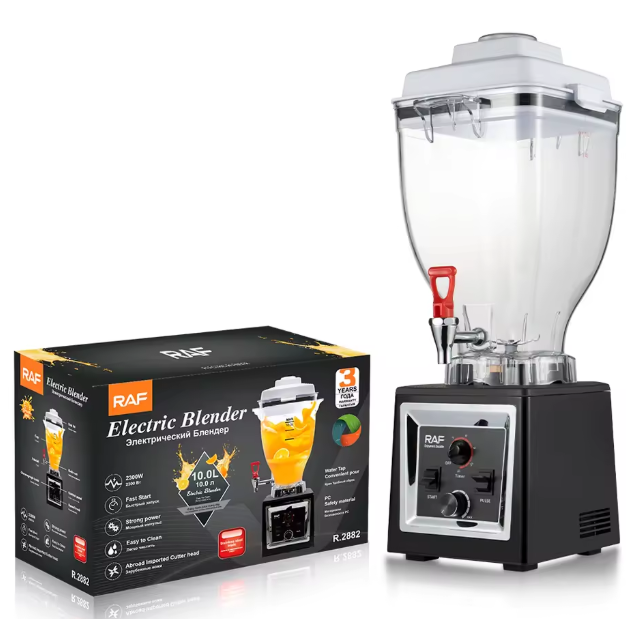 RAF R 2882 Large Capacity 10L Commercial Blender Smoothie Kitchen Ice Crusher Soya Bean Juicer Blender Electric Smoothie Blender