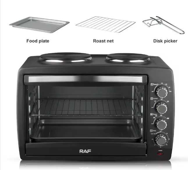 RAF R.5317 55 L Electric Oven with 2 Hotplates — Multifunction Countertop CookerRAF R.5317 55 L Electric Oven with 2 Hotplates — Multifunction Countertop Cooker