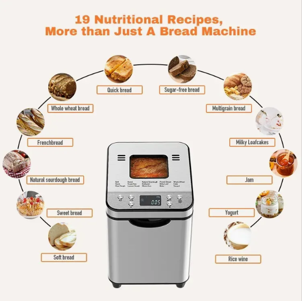 Sokany SK‑08146 1 kg Automatic Bread Maker – 700 W Power, 15 Programs, Timer & Adjustable Crust Control
