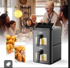 RAF R.5399 - AIR Fryer, 2800W Power, 14L (7L+7L) Double Compartment, Easy Cleaning, Touch Control