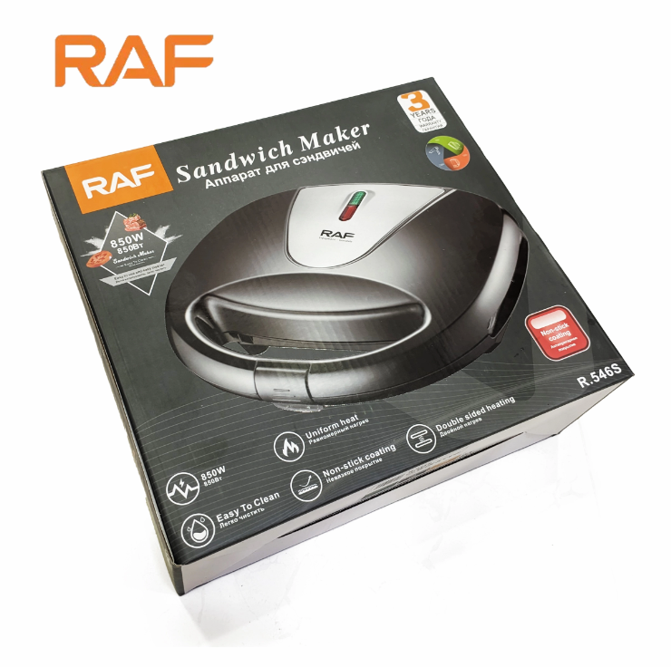 RAF R.546S 4-Slice Sandwich Maker — Stainless Steel Top & Dual Heating, 850W