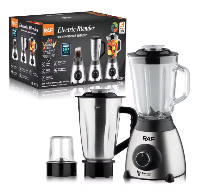 RAF 3‑in‑1 Electric Blender R.2871 – Versatile & Powerful Kitchen Appliance