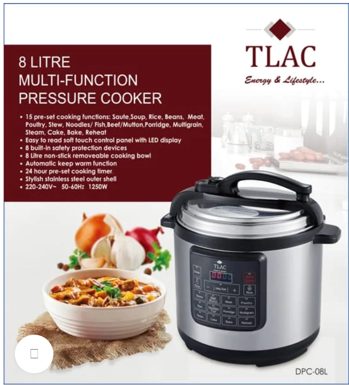 TLAC DPC‑08L 8 L Electric Pressure Cooker — 15‑Function Digital Multi‑Cooker