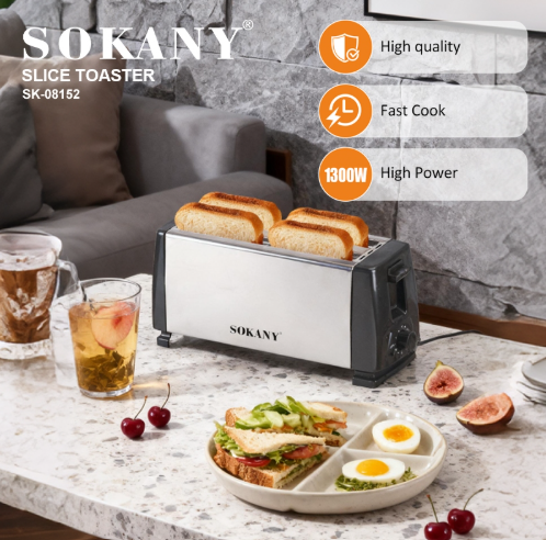 Sokany NEW High Quality Convenient and Cheap Toaster Breakfast 2 -4 Slices Toaster 08152