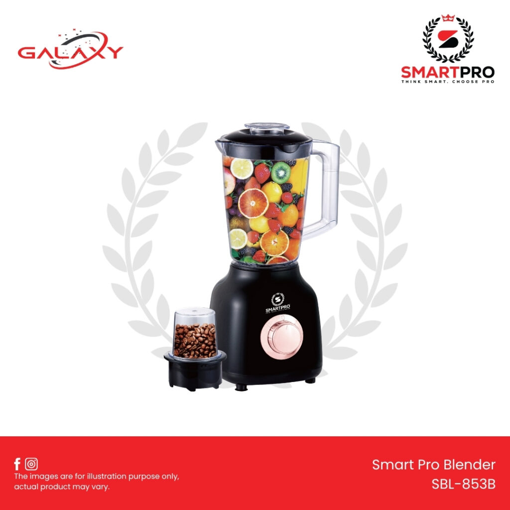 SmartPro SBL-853B 2-in-1 Blender & Grinder – 1000 W Powerful Motor, 1.5 L Capacity with Pulse Function