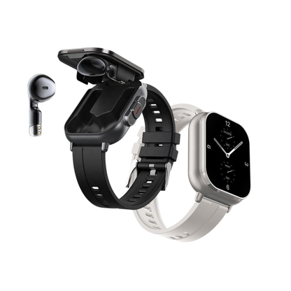 SMART WATCH WITH PODS - BLACK/WHITE