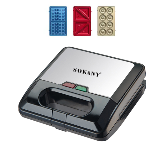 SOKANY 3-in-1 - Doughnuts, Biscuits, Waffles & Sandwich Maker