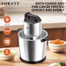 Sokany SK-666666 Industrial-Style Electric Chopper & Food Processor – 2000 W Motor, 10 L Stainless Steel Bowl