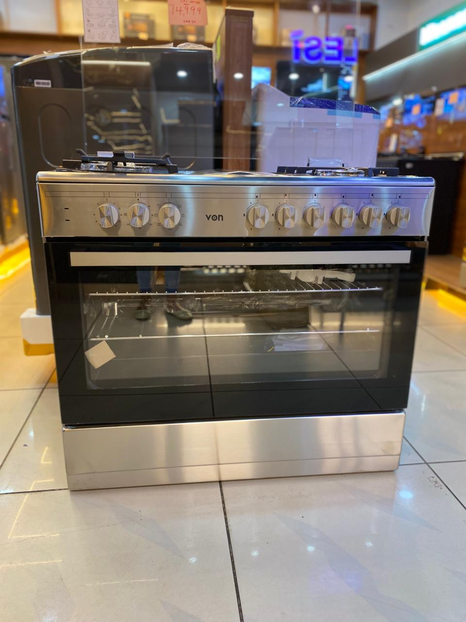 Von Cooker 4 Gas + 2 Electric VCF964271FSX 2 Rapid WOK Semi Inox