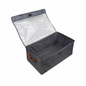 Foldable Fabric Storage Box with Clear Lid & Handles (Grey)