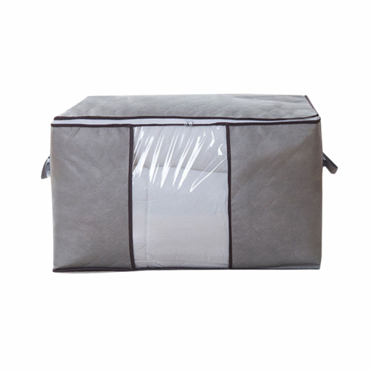 Thickened Non-Woven Quilt Storage Bag Gray Foldable Large Non-woven Clothes Quilt Blanket Zipper Storage Bag Organizer Box