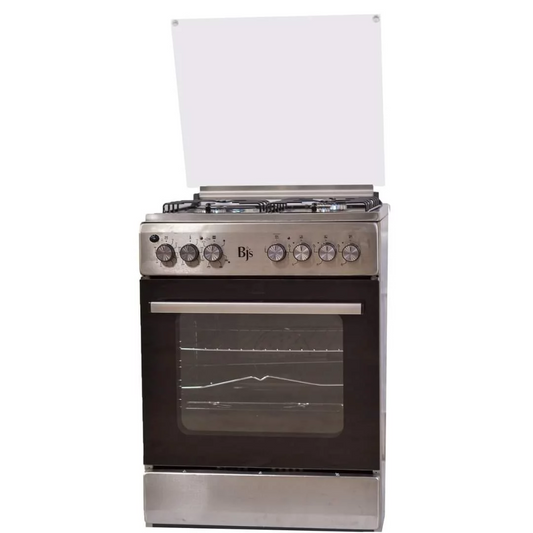 BJS I-6011T 60 × 60 cm Cooker — 3 Gas Burners + 1 Electric Hot Plate with Turbo Fan Electric Oven & Rotisserie