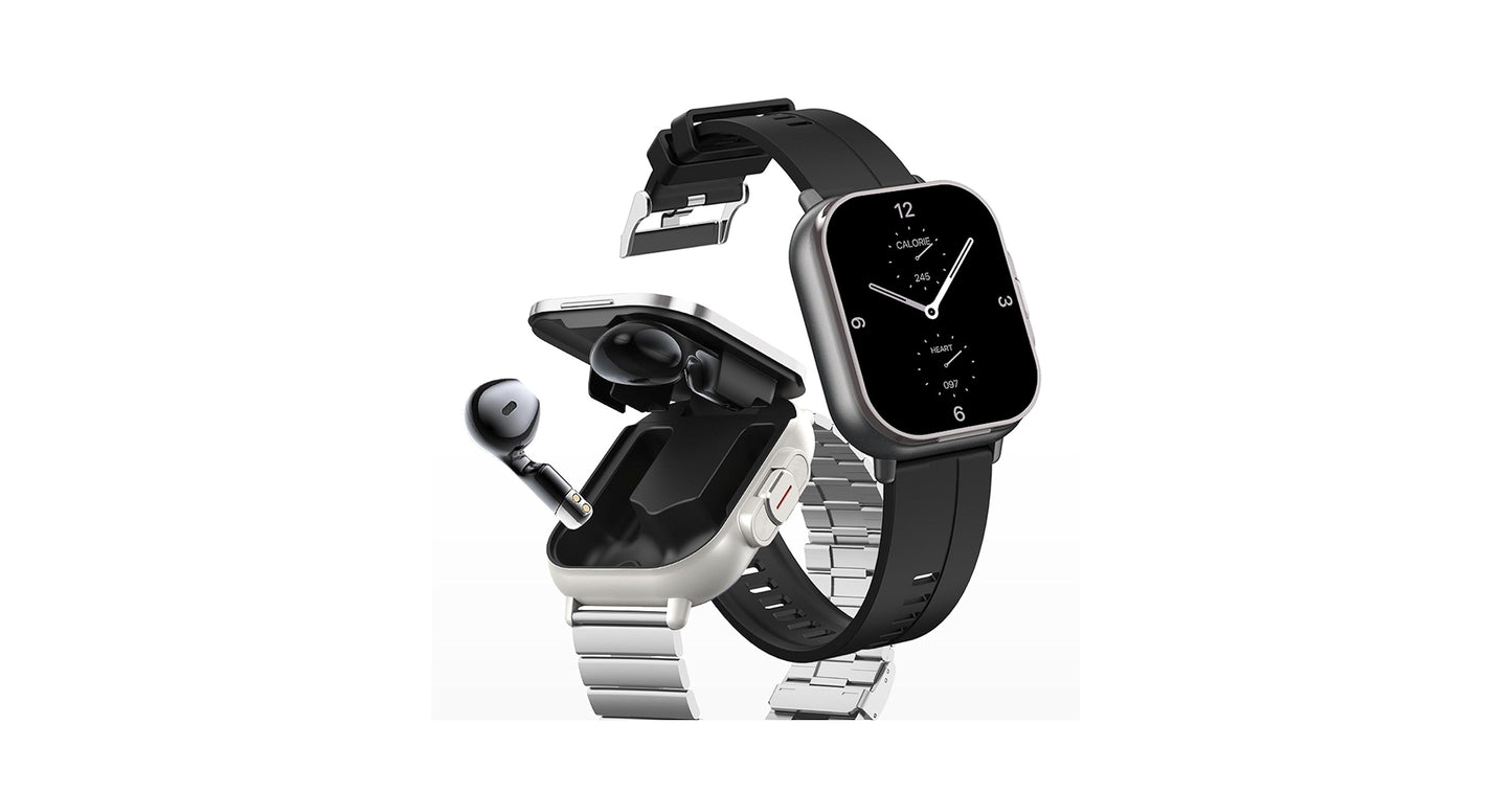 SMART WATCH WITH PODS - BLACK/WHITE
