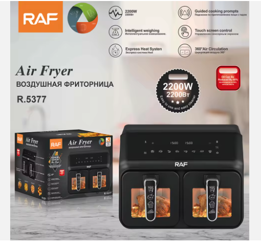 RAF R5377 Smart Large Multifunctional Digital Multi-Purpose Oil Free Split Design Easy-clean Electric Air Fryer Machine