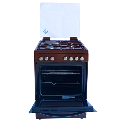 Ramtons Freestanding Gas Cooker YK66E3113T04M5 — 3 Gas Burners + 1 Electric Hot Plate with Built-in Oven (60 × 60 cm)