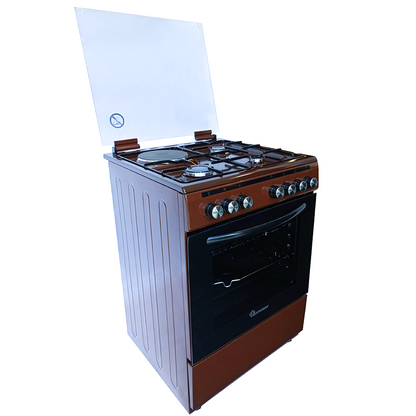 Ramtons Freestanding Gas Cooker YK66E3113T04M5 — 3 Gas Burners + 1 Electric Hot Plate with Built-in Oven (60 × 60 cm)