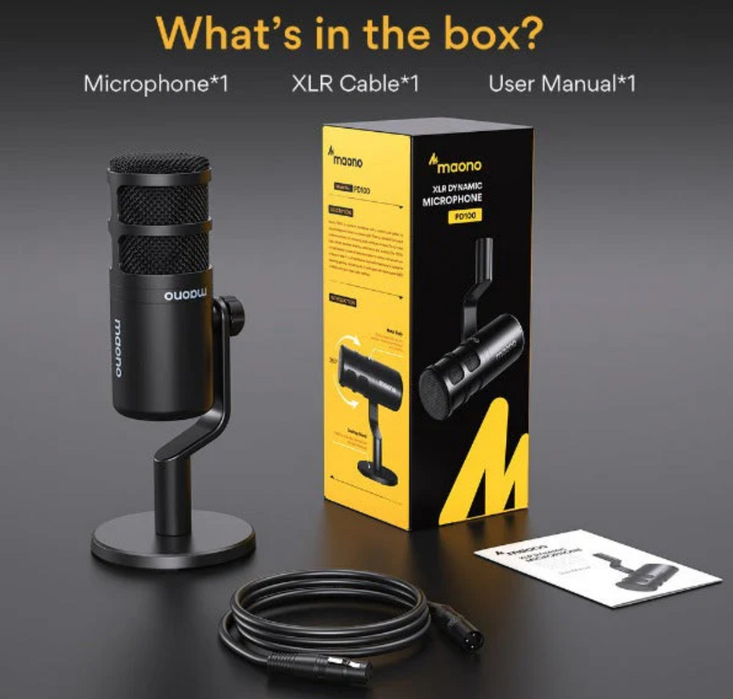 MAONO PD100 Podcast Dynamic XLR Microphone