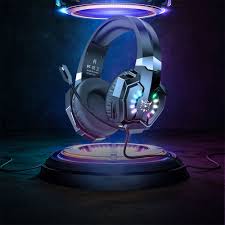 ONIKUMA X32 Wearable Wired Gaming Headset with Flexible Mic LED Lights, Dynamic RGB Lighting Effect