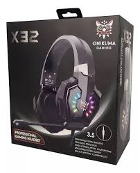 ONIKUMA X32 Wearable Wired Gaming Headset with Flexible Mic LED Lights, Dynamic RGB Lighting Effect