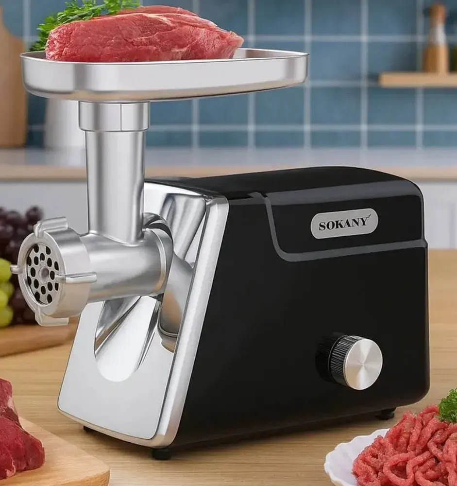 SOKANY SK‑06044 Meat Grinder – 2800 W • Stainless Steel & ABS Body • Reverse Function