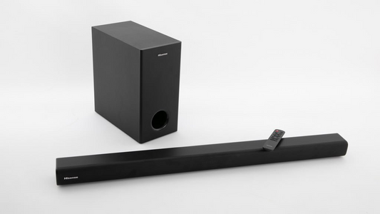 Hisense HS218 2.1 Channel 200 W Soundbar System — Wireless Subwoofer, Bluetooth & Multi‑Input Connectivity
