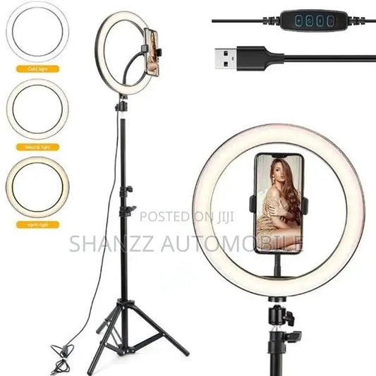 8 Inch LED Ring Light With 2.1 Meter Stand Tripod Remote^