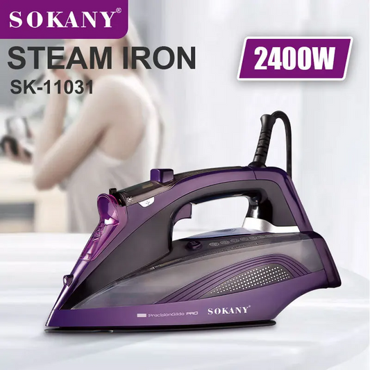 SOKANY SK-11031 Steam Iron – 2400 W • 400 ml Water Tank • Ceramic Soleplate