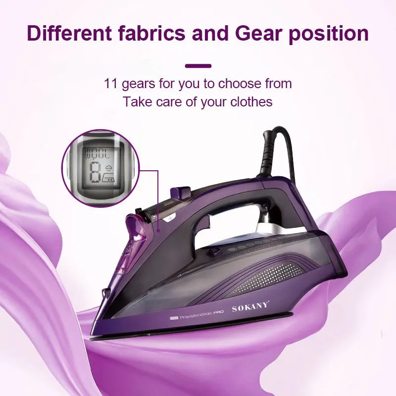 SOKANY SK-11031 Steam Iron – 2400 W • 400 ml Water Tank • Ceramic Soleplate