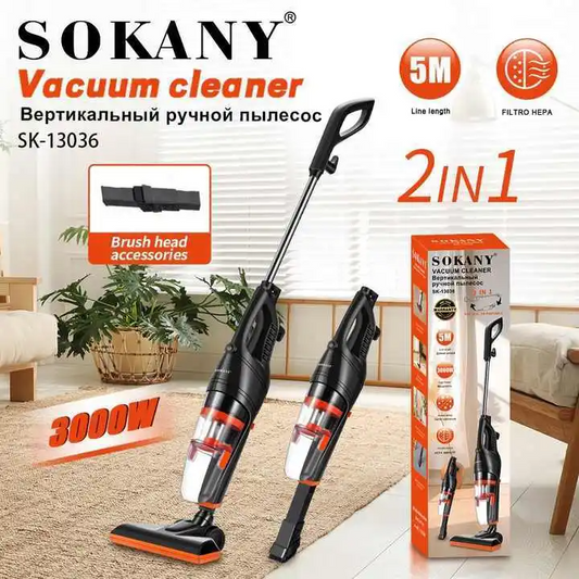 Sokany SK‑13036 High‑Power 3000 W Cyclone Vacuum Cleaner – 1 L Dust Cup, Long‑Reach Cable & Multi‑Surface Cleaning