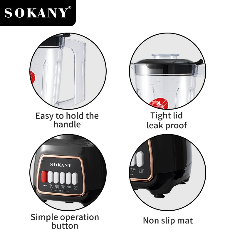 SOKANY SK-03008 Mixer Blender with Unbreakable Jar and 1.5L Capacity