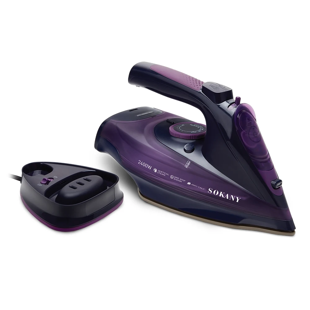 SOKANY SK-2085 Steam Iron – 2400 W • Variable Steam Control • ABS + Ceramic Soleplate