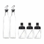 5-in-1 Oil and Spice Dispenser Set - 2 Oil Bottles & 3 Seasoning Containers