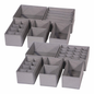 DIOMMELL 12 Pack Foldable Cloth Storage Box Closet Dresser Drawer Organizer Fabric Baskets Bins Containers Divider for Baby Clothes Underwear Bras Socks