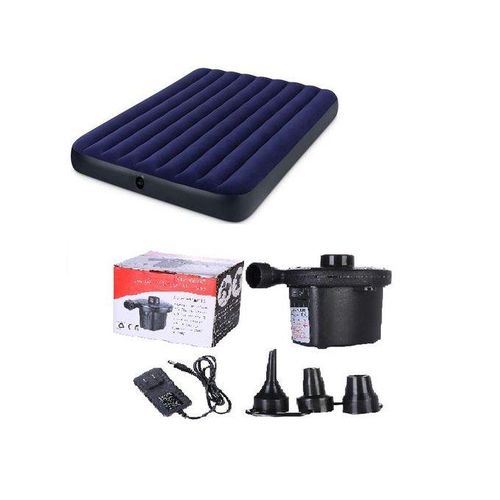Intex 3 by 6 Air bed, Air Mattress, Camping Bed with Electric Pump- Waterproof m, Ideal for Camping, Home & Guest Use