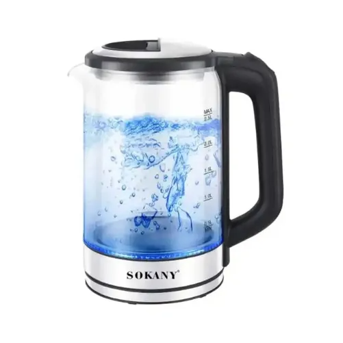 Sokany SK‑09013 2.5 L Glass Electric Kettle – 1500 W Rapid Boil with Auto Shut‑Off & Overheat Protection